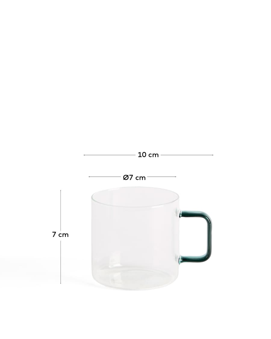 Micla green glass mug with handle