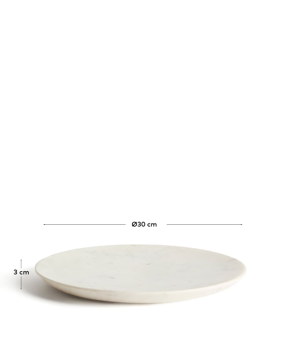 Erefi white marble flat plate