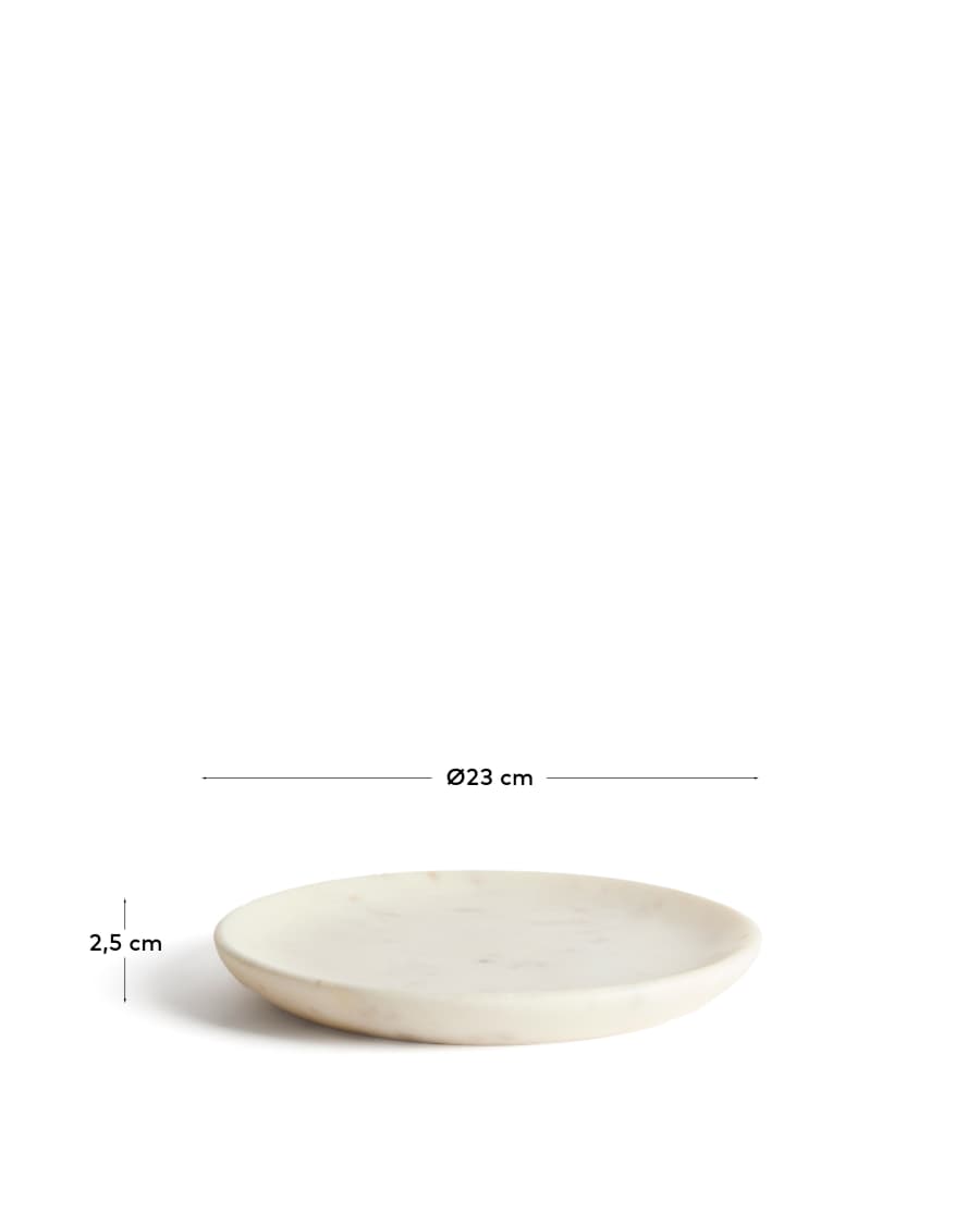 Erefi white marble dessert plate