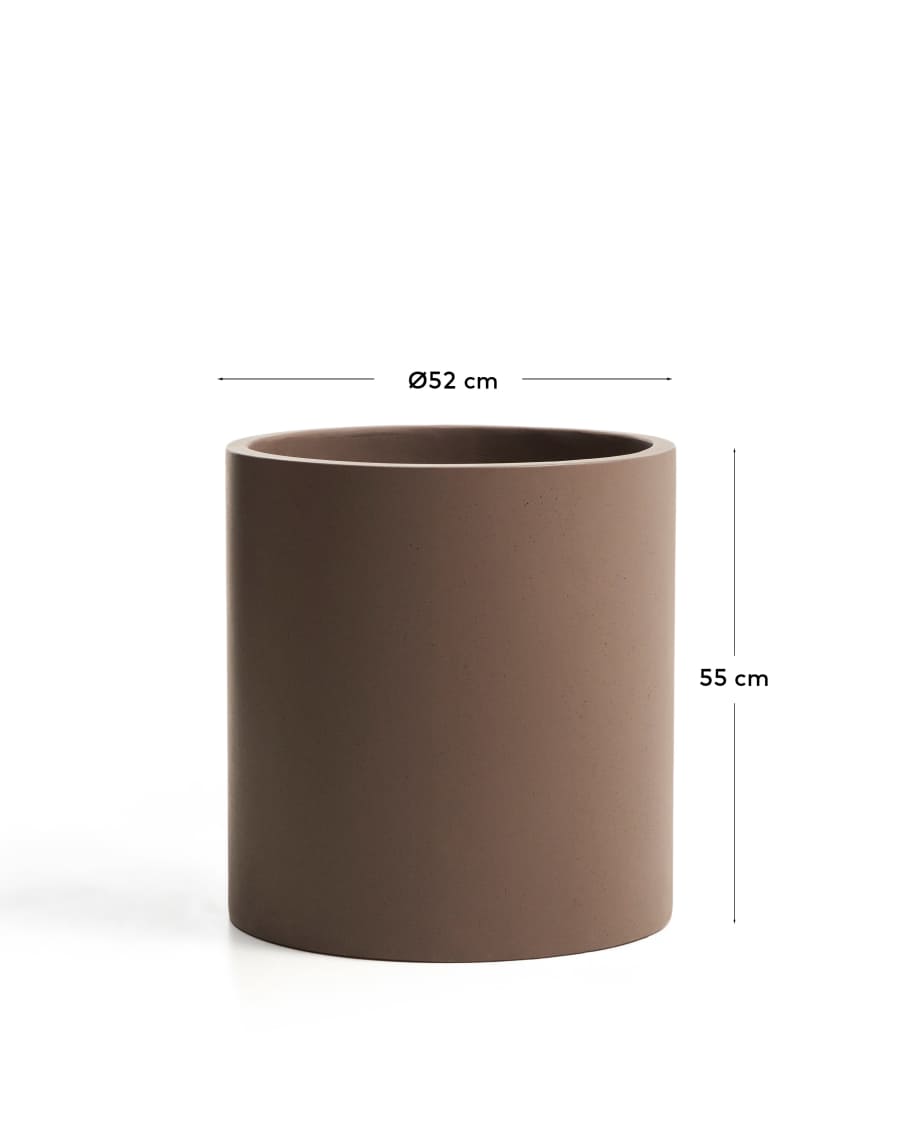 Aiguablava brown cement planter Ø 52cm