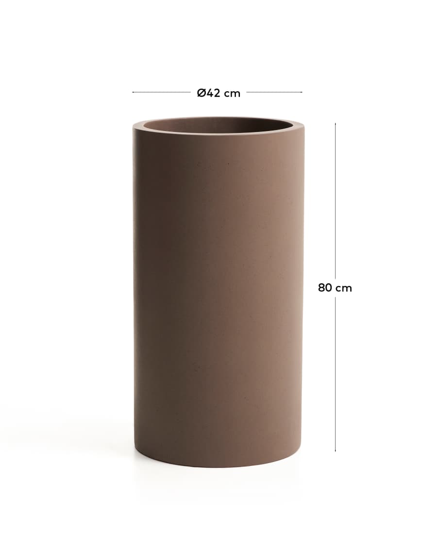 Aiguablava brown cement planter Ø 42cm