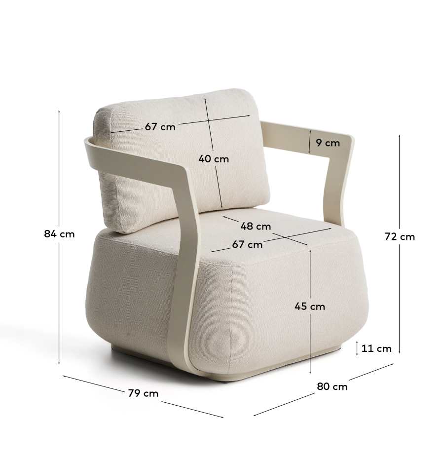 Tamaris ecru aluminium outdoor armchair