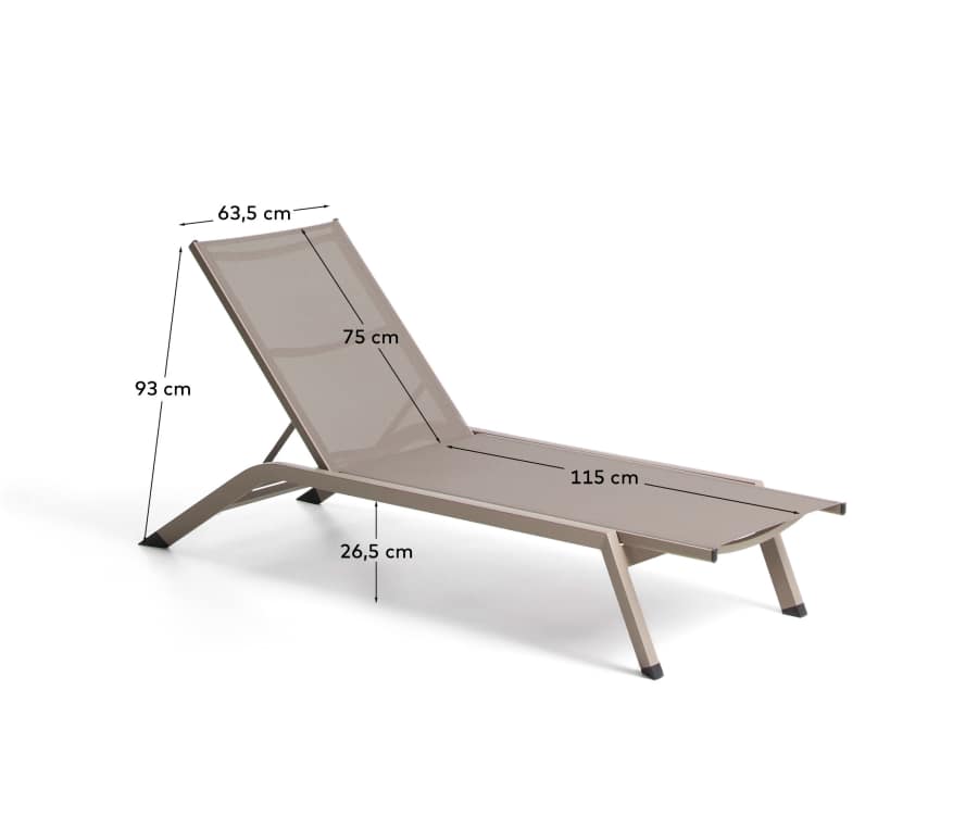 Capraia brown aluminium stackable sun lounger