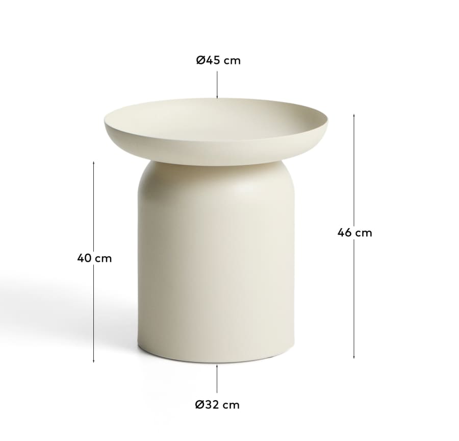 Arcola side table in ecru aluminium Ø45cm