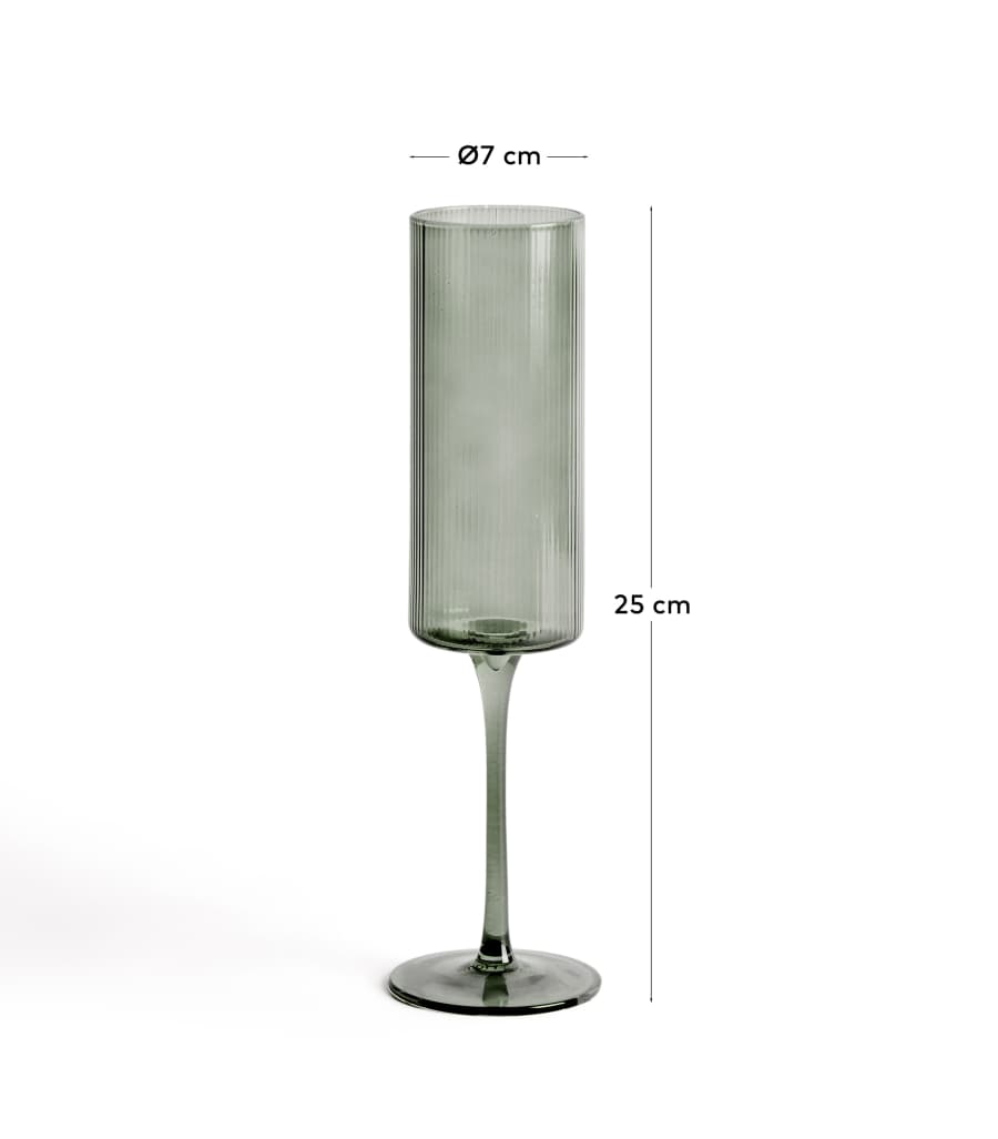 Eluria green champagne glass, 24.5 cl