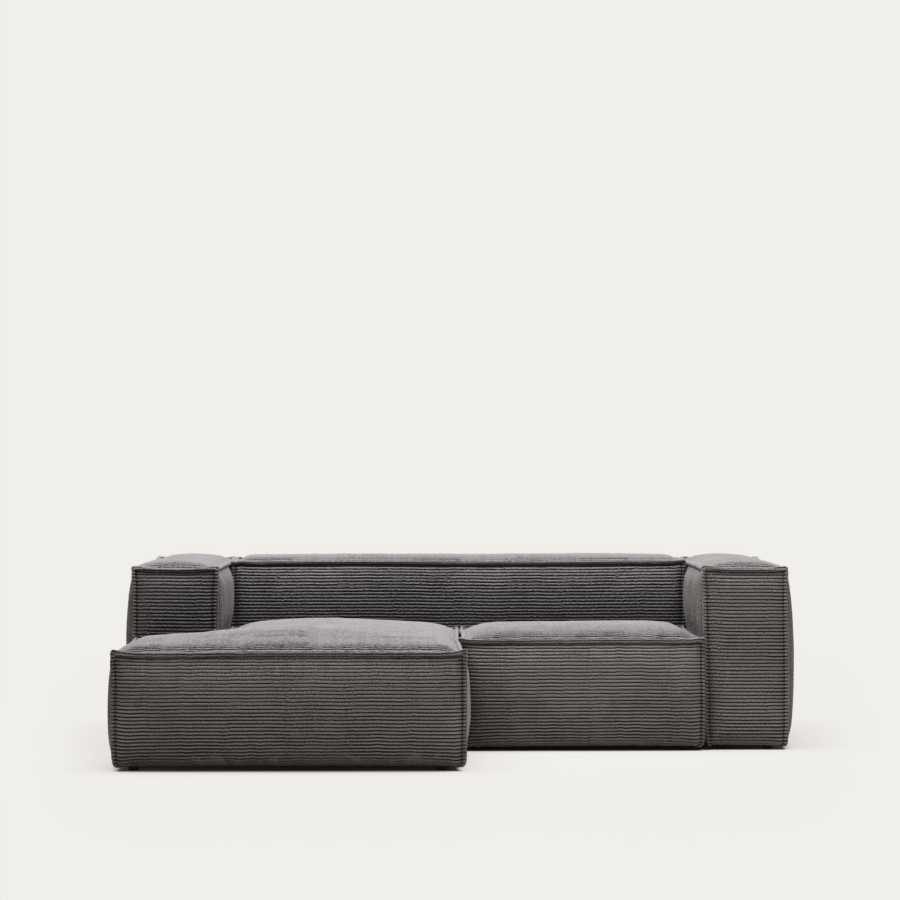 Canapé Blok coloris gris, 2 places, 174 cm, méridienne gauche