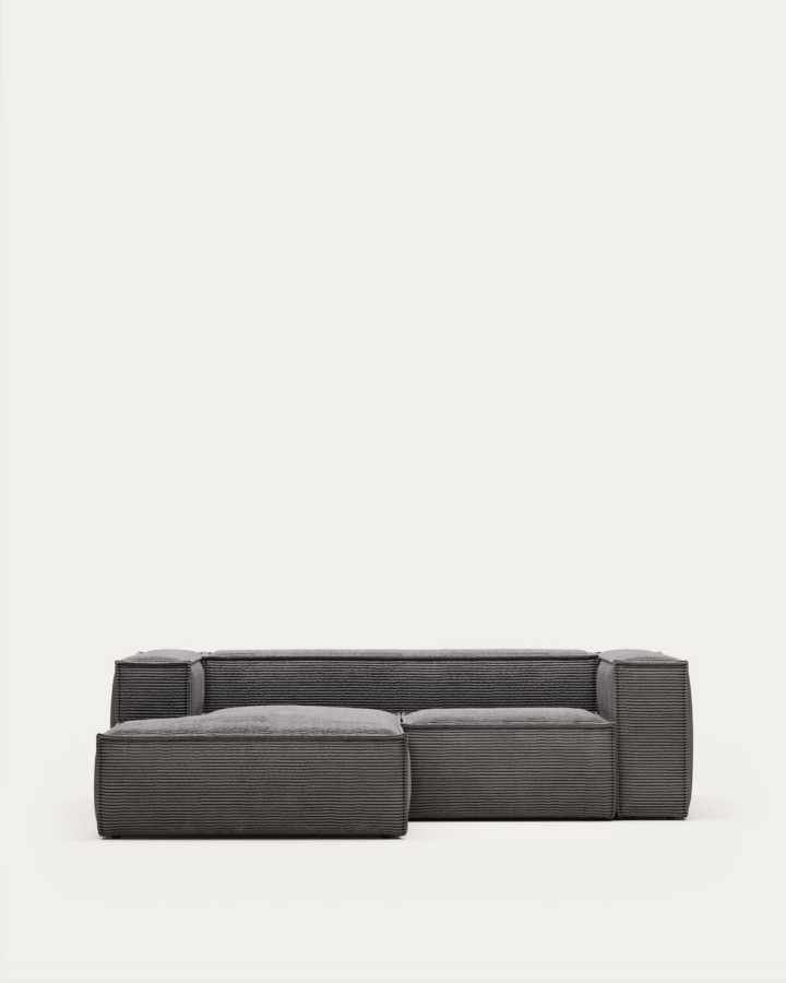 Canapé Blok coloris gris, 2 places, 174 cm, méridienne gauche
