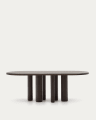 Mailen oval table in ash wood veneer with dark finish, Ø 220 x 105 cm