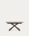 Atminda extendable table, porcelain and steel legs with a grey finish, 160 (210) x 90 cm