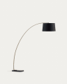 Stehlampe Juhe aus goldenem Metall und schwarzem Marmor