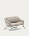 Brida 2-Sitzer-Sofa in Beige und Stahlbeine mit schwarzem Finish 128 cm