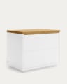 Abilen oak veneer and white lacquer bedside table 53 x 44 cm FSC 100%