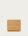 Abilen oak veneer and white lacquer bedside table, 53 x 44 cm, certified FSC 100%