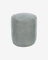 Στρογγυλό πουφ Brunetta, ανοιχτό μπλε βελούδο, Ø 40 εκ