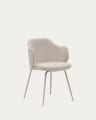 Yunia chair in beige with steel legs in a painted beige finish FSC 100%
