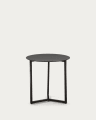 Black Raeam side table made with tempered glass and steel in black finish Ø 50 cm
