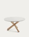 Lotus table in white with solid oak legs, Ø 120 cm