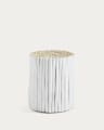 Filip solid teak with white finish side table, Ø 35 cm