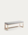 Grey Loya bench in solid beech wood 128 cm