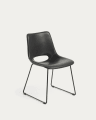 Zahara black chair with steel legs with black finish