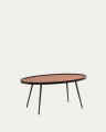 Kinsley Couchtisch Walnussfurnier und Struktur aus Stahl mit schwarzem Finish 102 x 56 cm