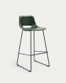 Green synthetic leather Zahara barstool height 76 cm
