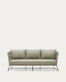 Saconca 3-seater outdoor sofa made of cord and green galvanised steel, 189 cm