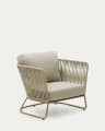 Saconca outdoor armchair made of cord and green galvanised steel