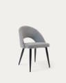 Grey Mael chair with steel legs with black finish FSC 100%