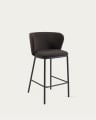 Ciselia stool with black bouclé and black steel legs, height 65 cm FSC Mix Credit