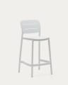 Morella stackable outdoor stool in white, 65 cm in height