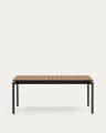 Canyelles extendable outdoor table, plastic lumber & matte black aluminium, 180(240) x 100 cm