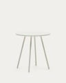 Montjoi round outdoor table in steel with a white finish, Ø 70 cm
