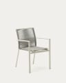 Culip aluminium and cord stackable outdoor chair in white