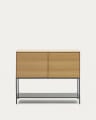 Vedrana 2 door sideboard in oak veneer with steel legs, 98 x 80 cm