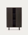 Mailen Highboard 2 Türen mit Eschenfurnier und dunklem Finish 110 x 160 cm