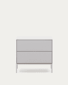 Vedrana two-drawer bedside table white lacquered MDF 60 x 55 cm