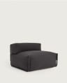 Square Pouf Modularsofa 100% outdoor m. Rückenlehne dunkelgrau Alu schwarz 101 x 101 cm