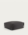 Square Pouf Modularsofa 100% outdoor dunkelgrau und schwarzes Aluminium 101 x 101 cm