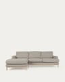 Mihaela 3 seater sofa with left-hand chaise longue in grey micro bouclé, 264 cm FSC Mix Credit