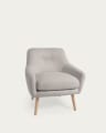 Candela armchair in grey micro bouclé FSC Mix Credit