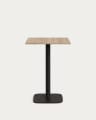 Dina high table in natural finish melamine with metal leg in a painted black finish, 60x60x96 cm