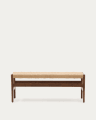 Zaide bench made of solid oak wood in a walnut finish and rope cord seat, 120 cm, FSC 100%