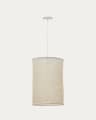 Abat-jour Mariela pour plafonnier en lin, finition beige Ø 40 x 60 cm