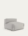 Square Pouf Modularsofa Rückenlehne 100% Outdoor hellgrau und Aluminium weiß 101 x 101 cm