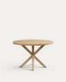 Argo round table in melamine with natural finish and wood-effect steel legs Ø 120 cm
