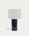 Tischlampe Toneric aus Keramik mit blauem Finish und Baumwolle