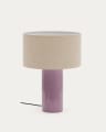 Tischlampe Toneric aus Keramik mit lila Finish und Baumwolle