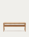 Zaide bench made of solid oak wood in a natural finish and rope cord seat, 120 cm, FSC 100%
