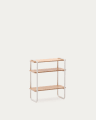 Regal Tinn aus Eschenfurnier und beigefarbener Metallstruktur 70 x 60 cm